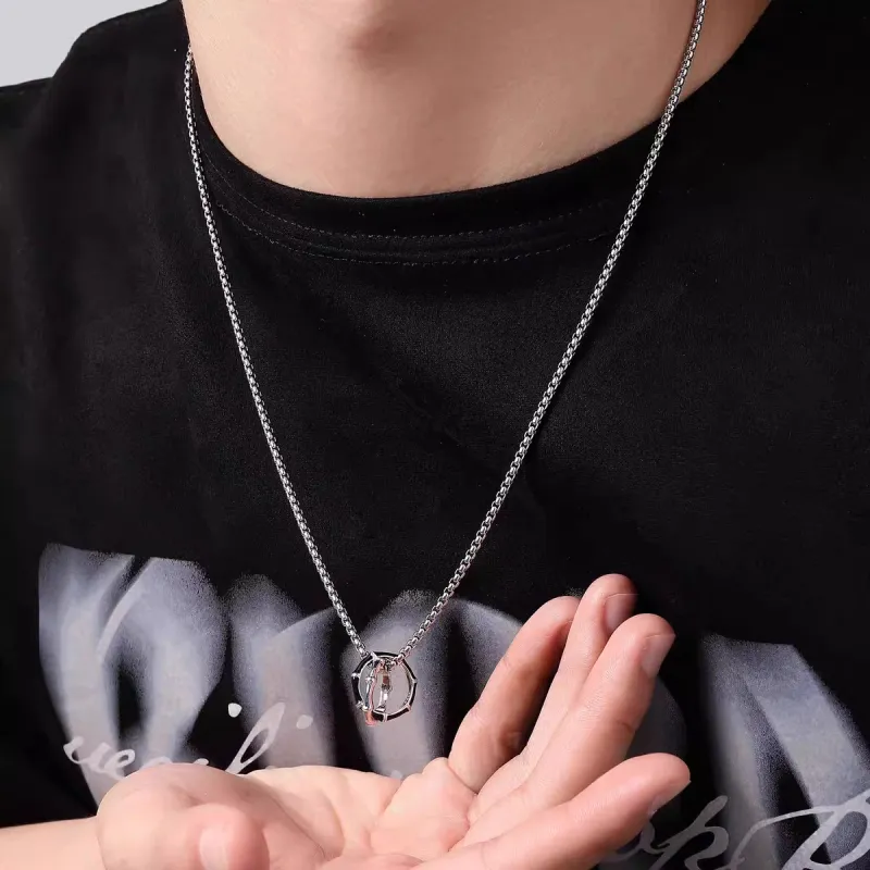 CENTURY&KINDLE Titanium Steel Necklaces Men's-2