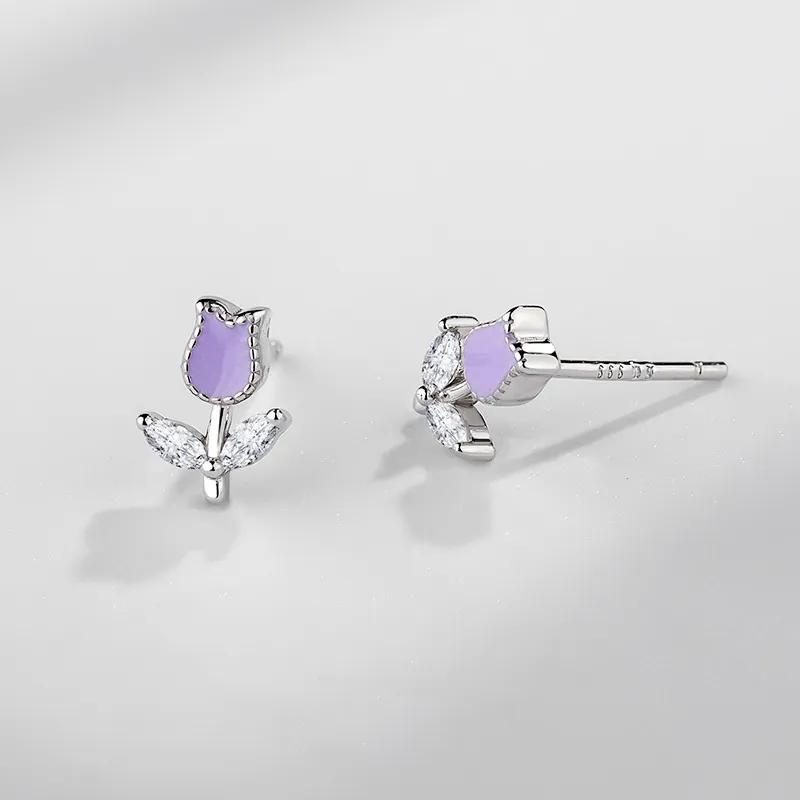 CENTURY&KINDLE 999 Fine Silver Stud Earrings Women's-3