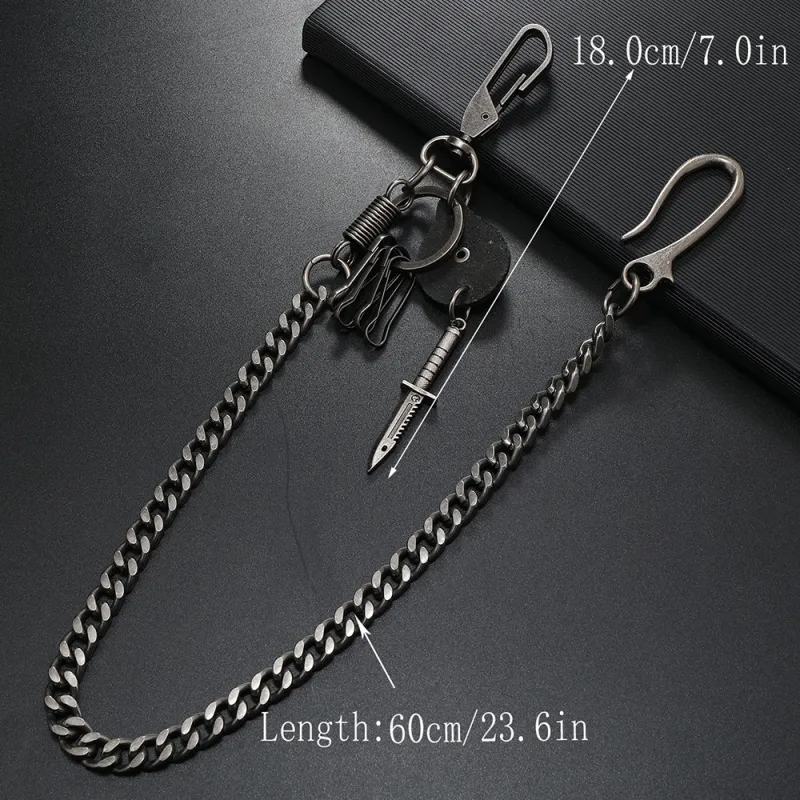 CENTURY&KINDLE Metal Pants Chains Men's-3