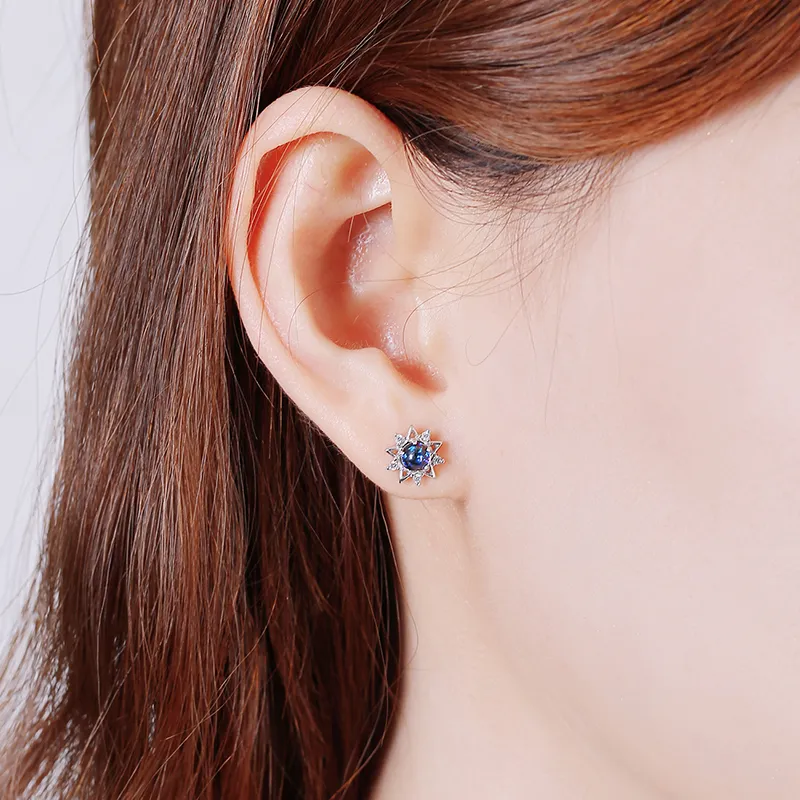 CENTURY&KINDLE S925 Silver Stud Earrings Women's-4