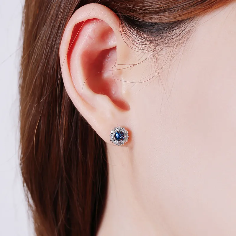 CENTURY&KINDLE S925 Silver Stud Earrings Women's-2