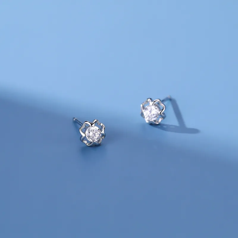 High Quality S925 Silver Jewelry Fashion Stud Earrings Women's-2