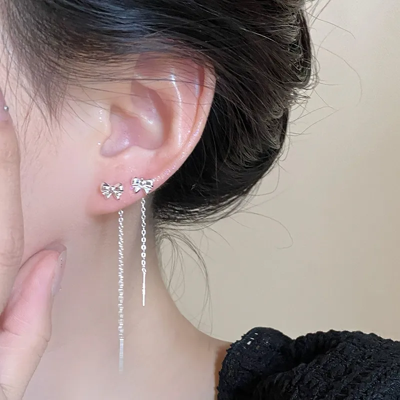 CENTURY&KINDLE S999 Fine Silver Drop Earrings Women's-3