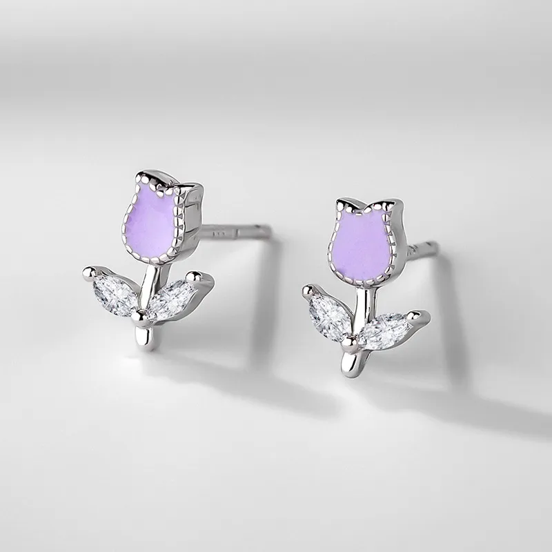 CENTURY&KINDLE 999 Fine Silver Stud Earrings Women's-1