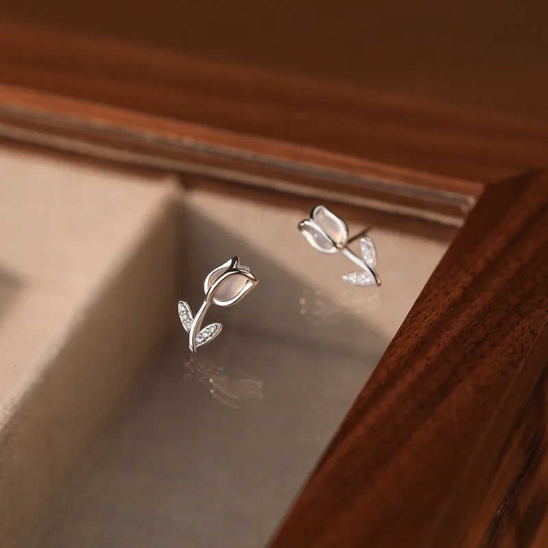CENTURY&KINDLE S925 Silver Stud Earrings Women's-3