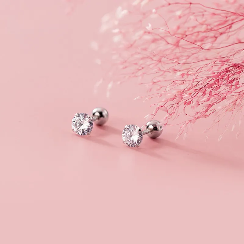 CENTURY&KINDLE S925 Silver Stud Earrings Women's-1