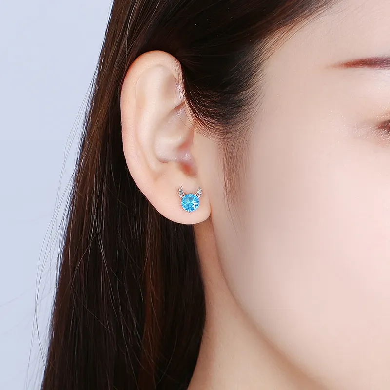 CENTURY&KINDLE S925 Silver Stud Earrings Women's-5