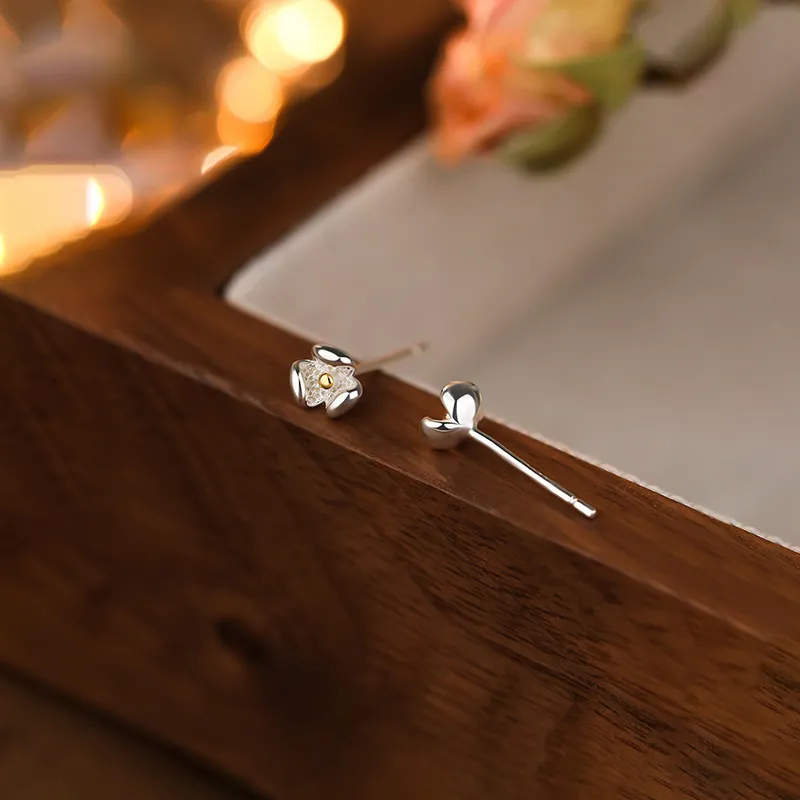 CENTURY&KINDLE S925 Silver Stud Earrings Women's-5