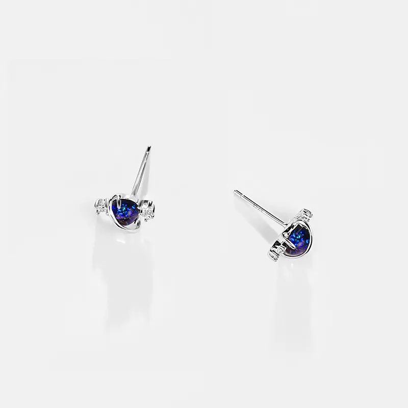 CENTURY&KINDLE S925 Silver Stud Earrings Women's-5