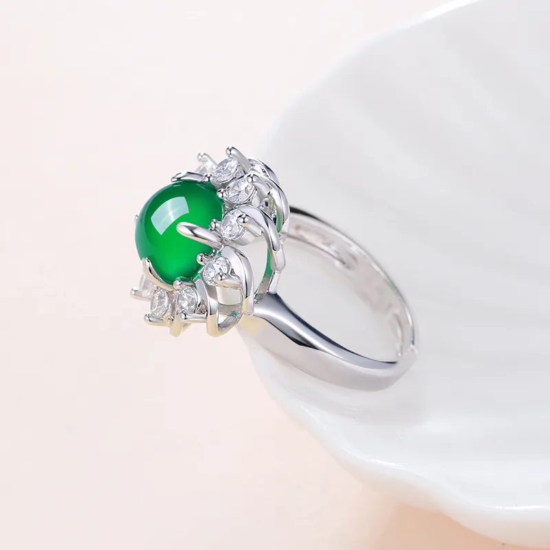 CENTURY&KINDLE Chalcedony Rings Women's-3