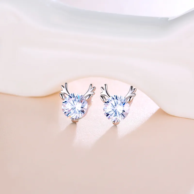 CENTURY&KINDLE S925 Silver Stud Earrings Women's-2