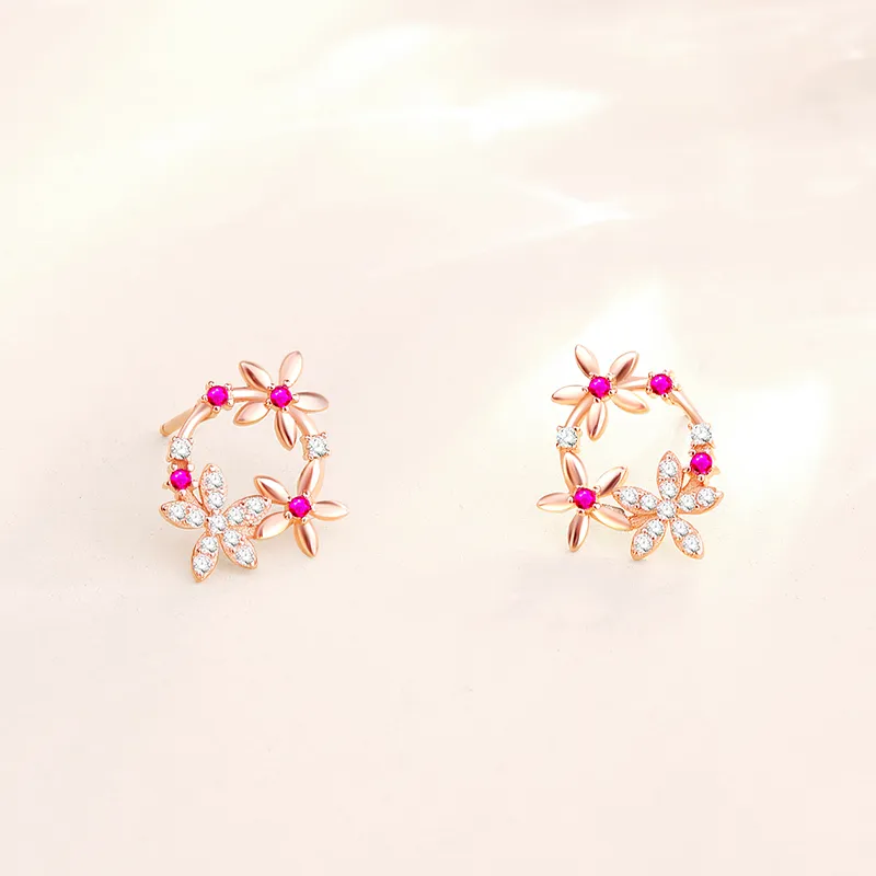 CENTURY&KINDLE S925 Silver Stud Earrings Women's-4