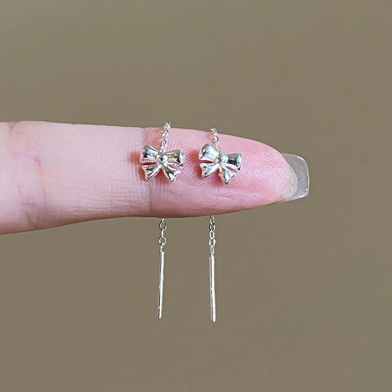 CENTURY&KINDLE S999 Fine Silver Drop Earrings Women's-4