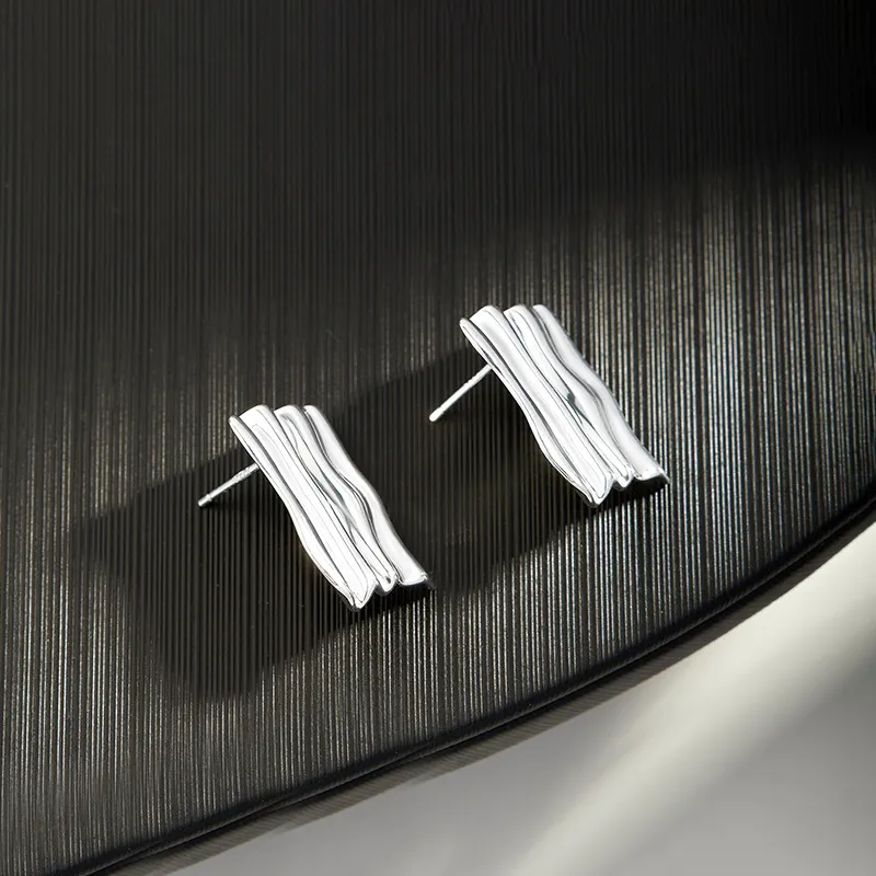 CENTURY&KINDLE S925 Silver Stud Earrings Women's-4