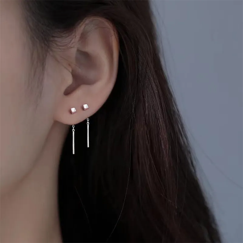 CENTURY&KINDLE S925 Silver Drop Earrings Women's-1