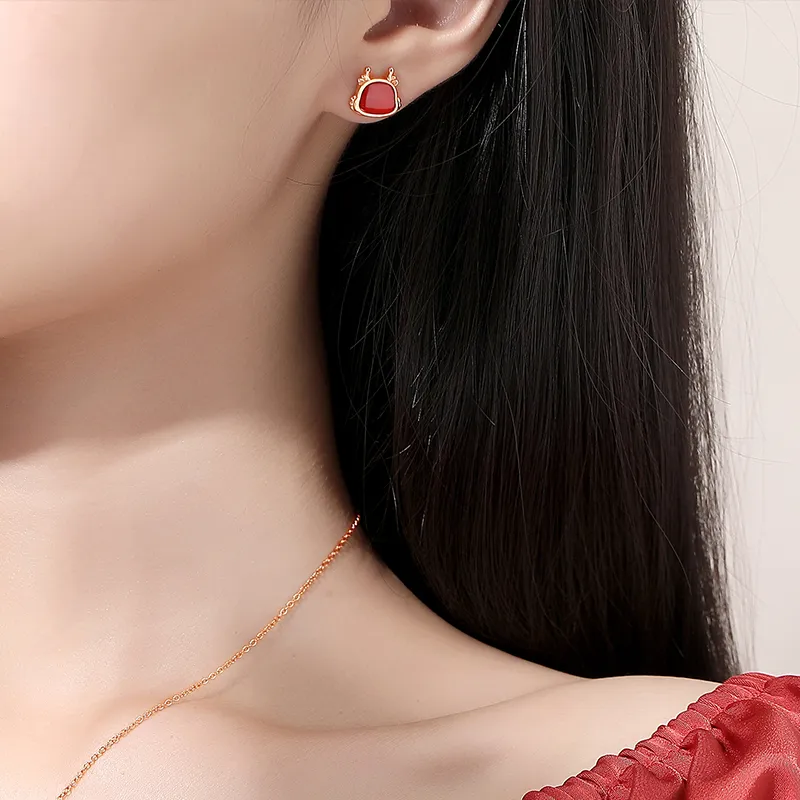 CENTURY&KINDLE Agate Stud Earrings Women's-6