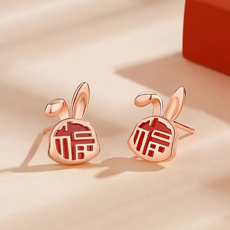 CENTURY&KINDLE Agate Stud Earrings Women's-3