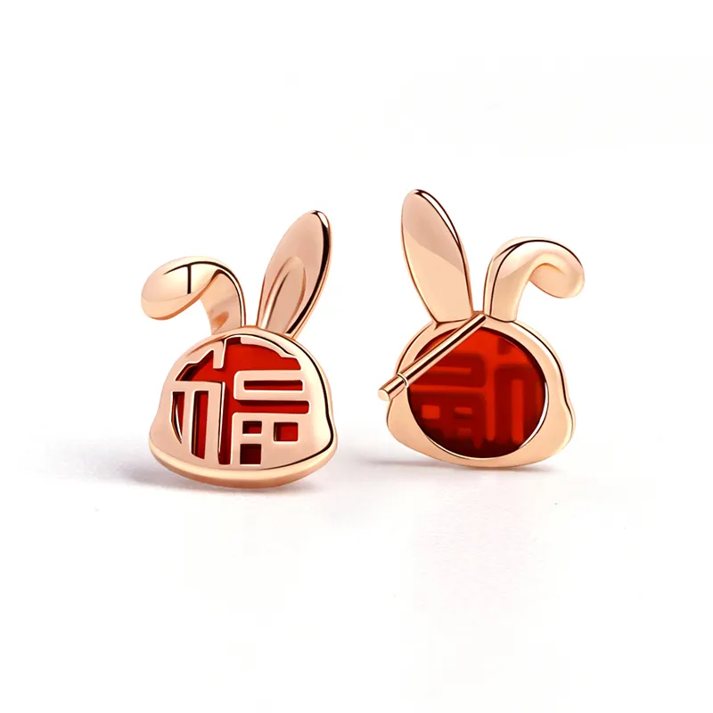 CENTURY&KINDLE Agate Stud Earrings Women's-1