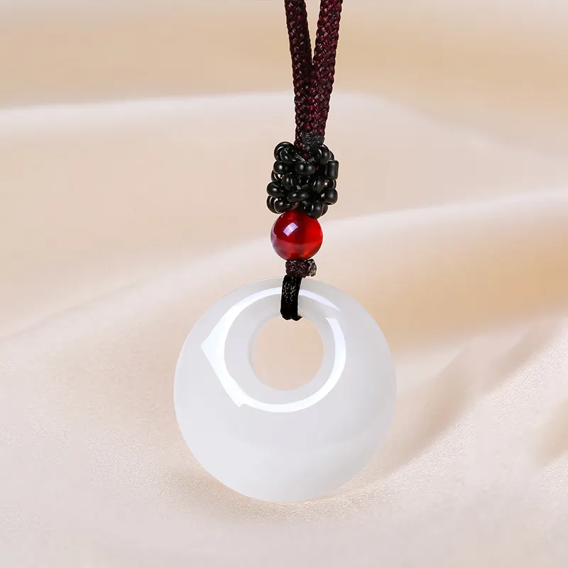 CENTURY&KINDLE Golden Silk Jade Necklaces Unisex-5