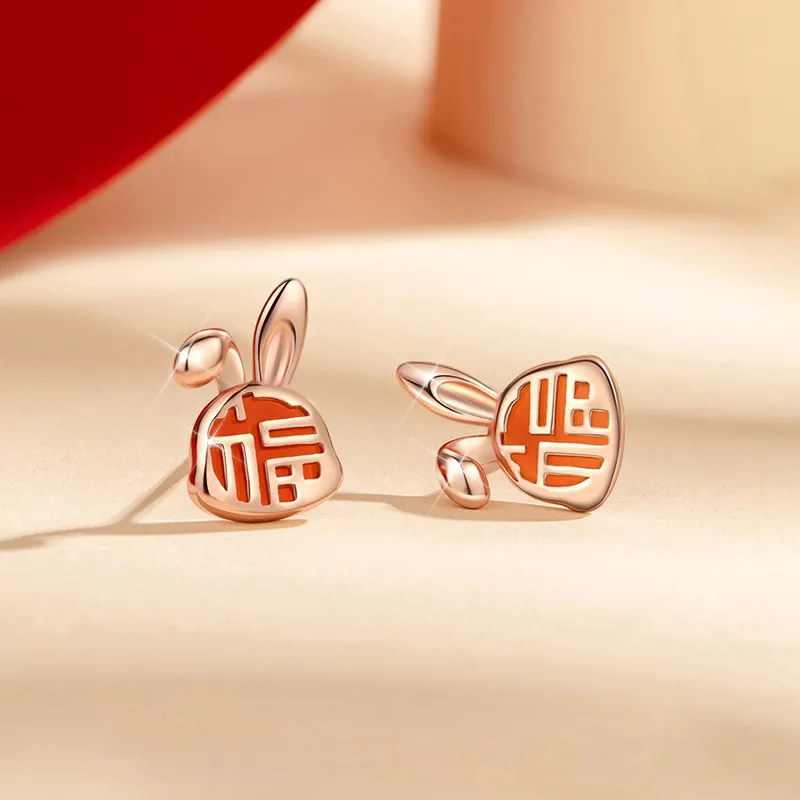 CENTURY&KINDLE Agate Stud Earrings Women's-2