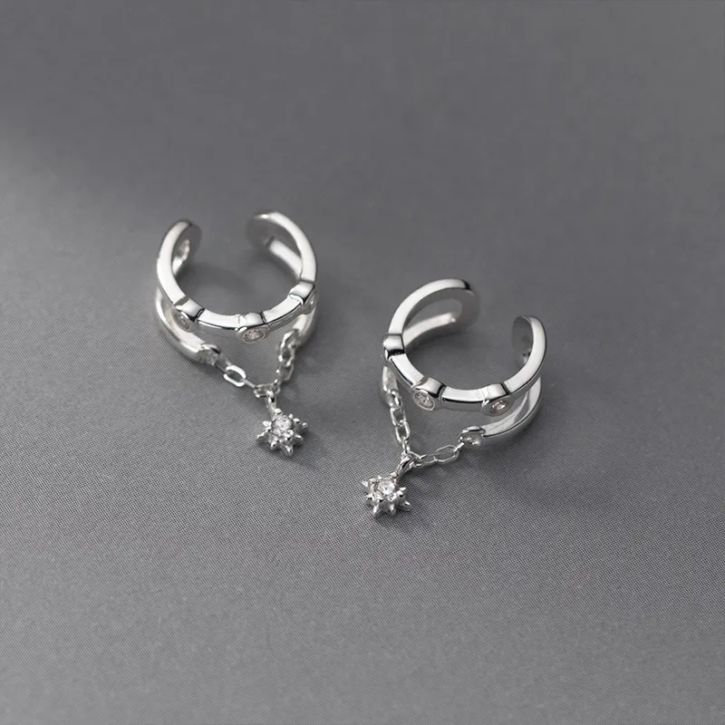CENTURY&KINDLE S925 Silver Clip On Earrings Unisex-2