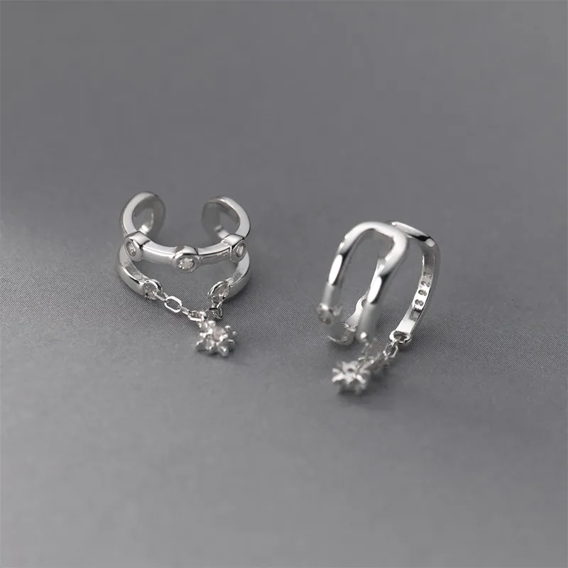 CENTURY&KINDLE S925 Silver Clip On Earrings Unisex-5
