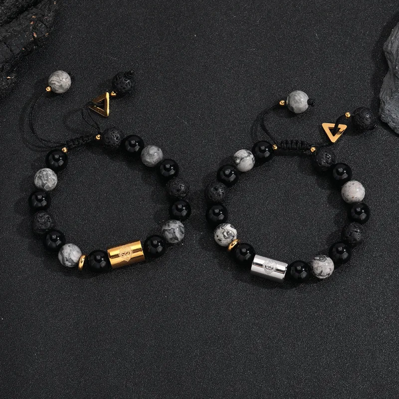 CENTURY&KINDLE Volcanic Stone Bracelets Men's-2