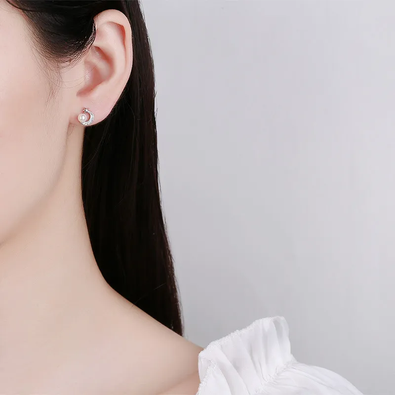 CENTURY&KINDLE S925 Silver Stud Earrings Women's-4