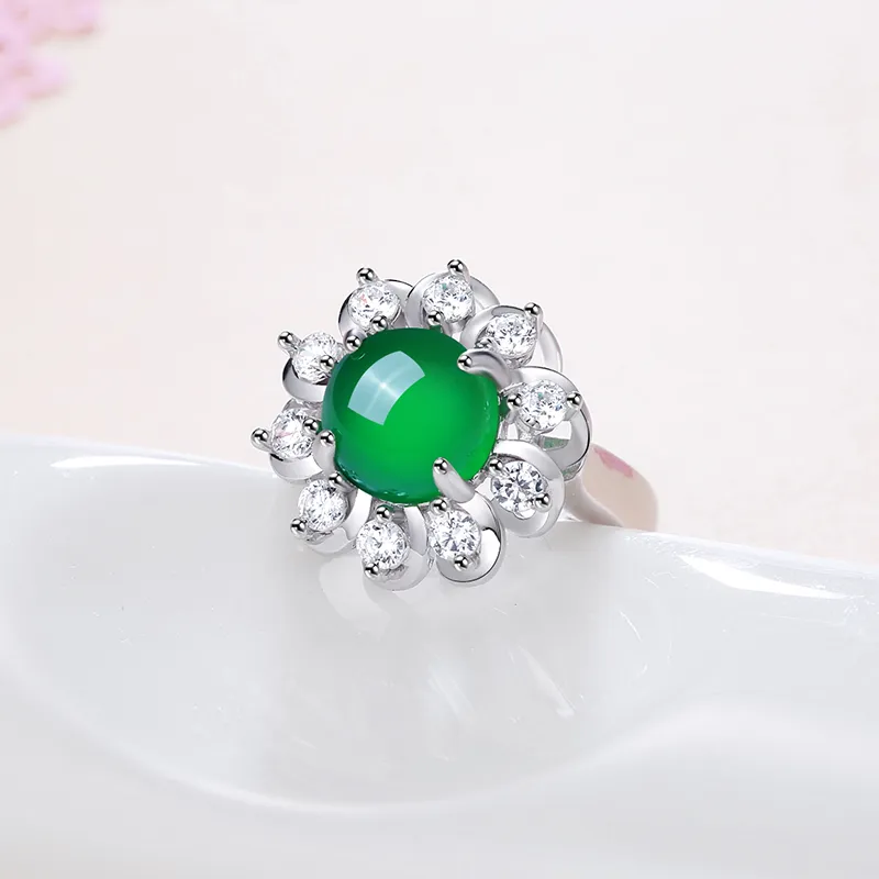 CENTURY&KINDLE Chalcedony Rings Women's-2