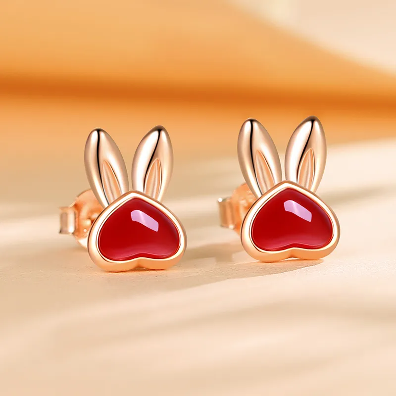 CENTURY&KINDLE Agate Stud Earrings Women's-1