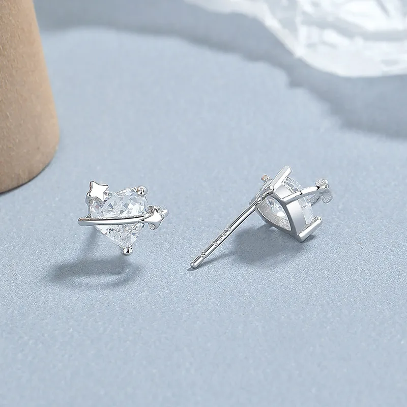 CENTURY&KINDLE S925 Silver Stud Earrings Women's-3