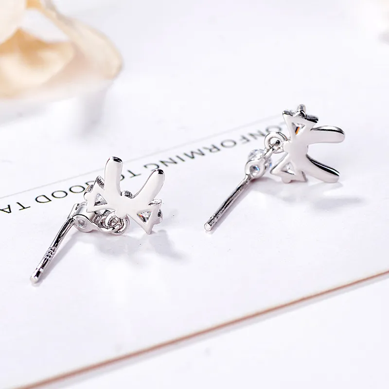 CENTURY&KINDLE S925 Silver Stud Earrings Women's-5