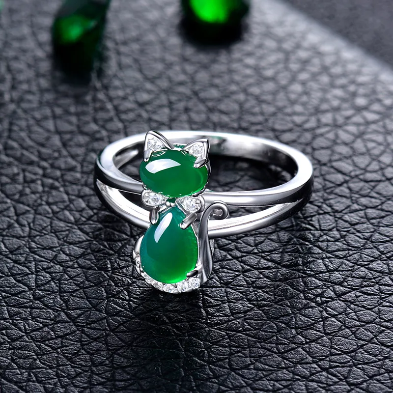 CENTURY&KINDLE Chalcedony Rings Women's-2
