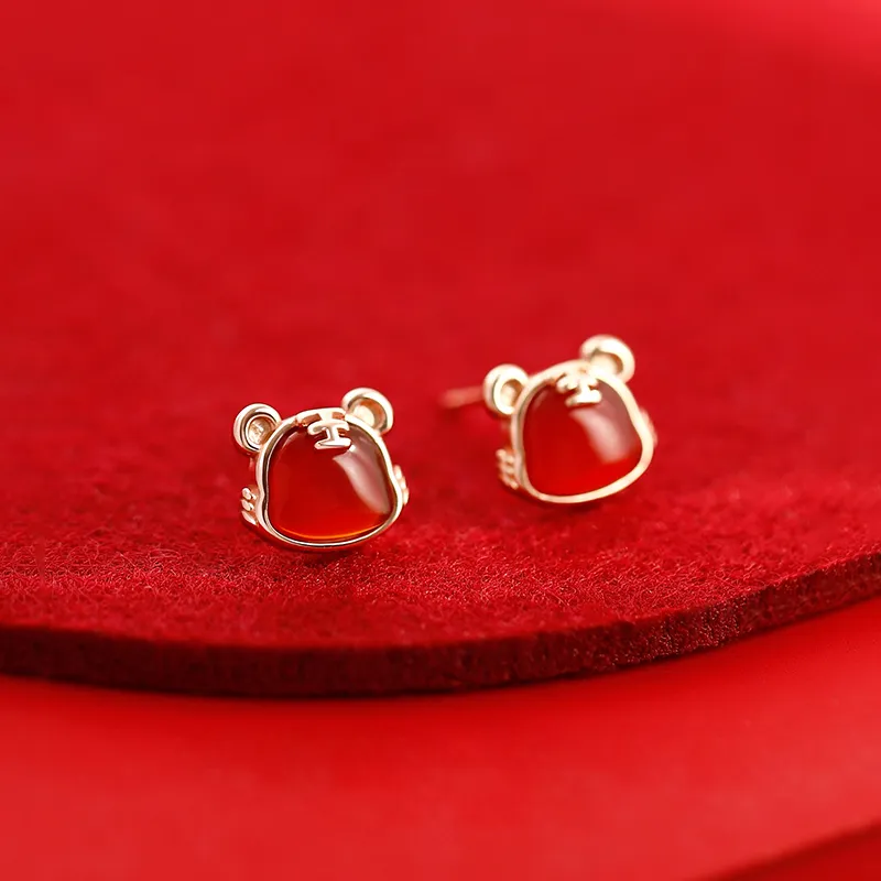 CENTURY&KINDLE Agate Stud Earrings Women's-5