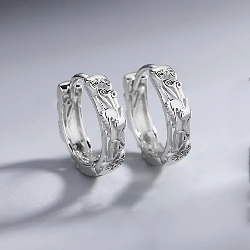 CENTURY&KINDLE S925 Silver Earrings Unisex-1