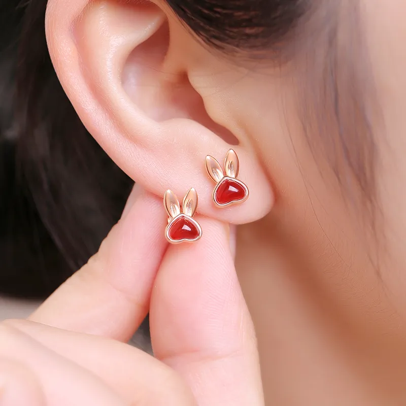 CENTURY&KINDLE Agate Stud Earrings Women's-5
