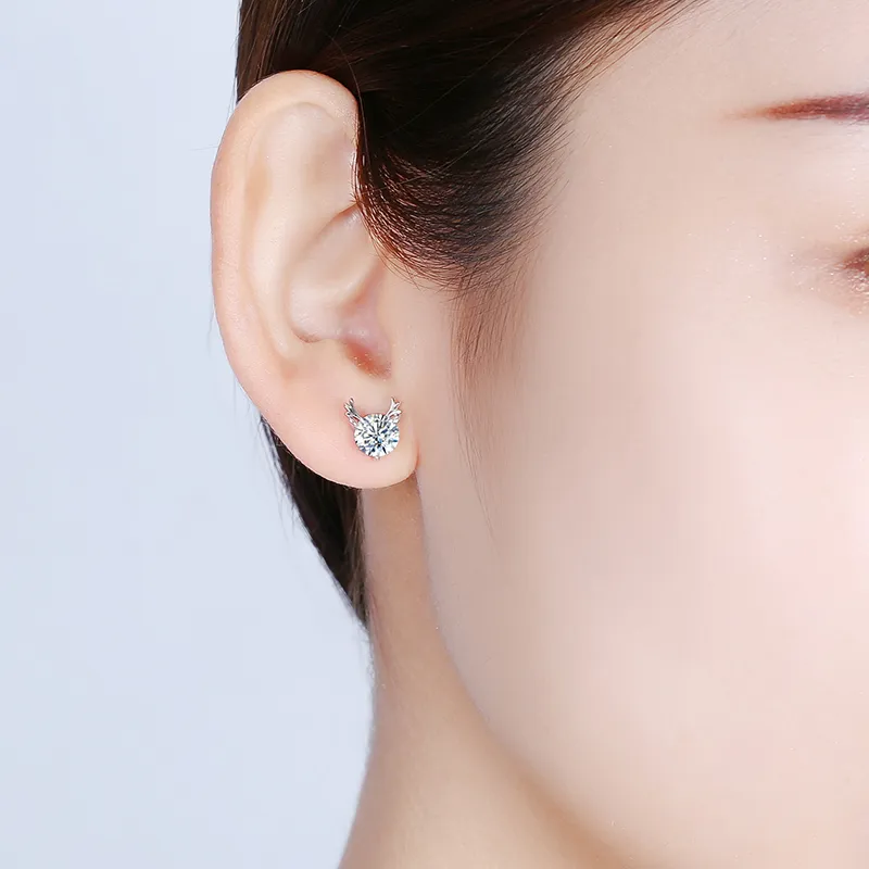 CENTURY&KINDLE S925 Silver Stud Earrings Women's-1