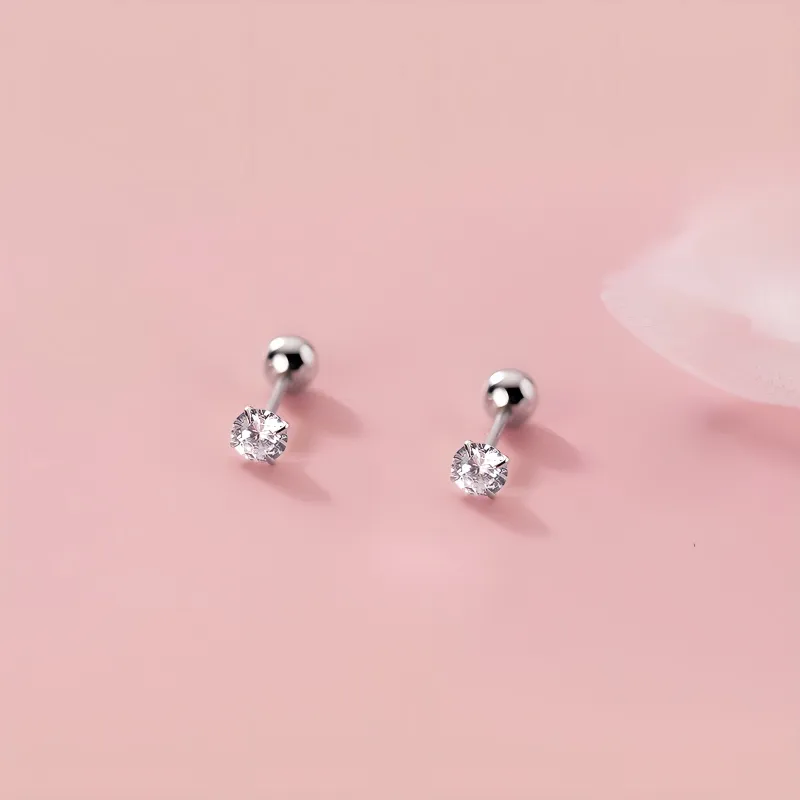 CENTURY&KINDLE S925 Silver Stud Earrings Women's-4