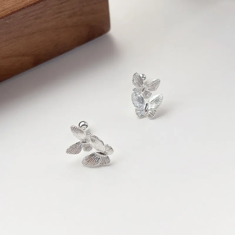 CENTURY&KINDLE S925 Silver Stud Earrings Women's-5