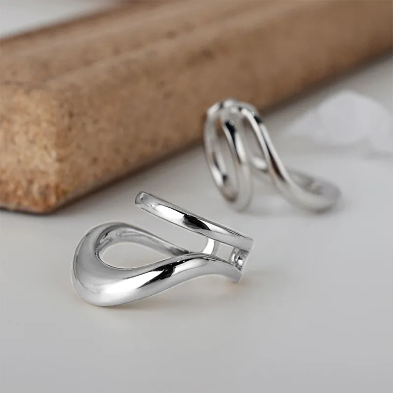 CENTURY&KINDLE S925 Silver Clip On Earrings Unisex-3