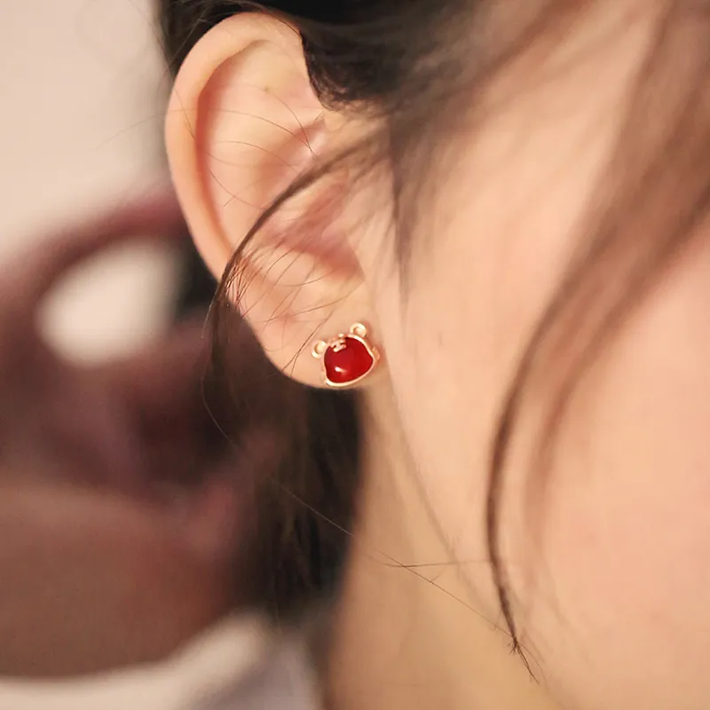 CENTURY&KINDLE Agate Stud Earrings Women's-2