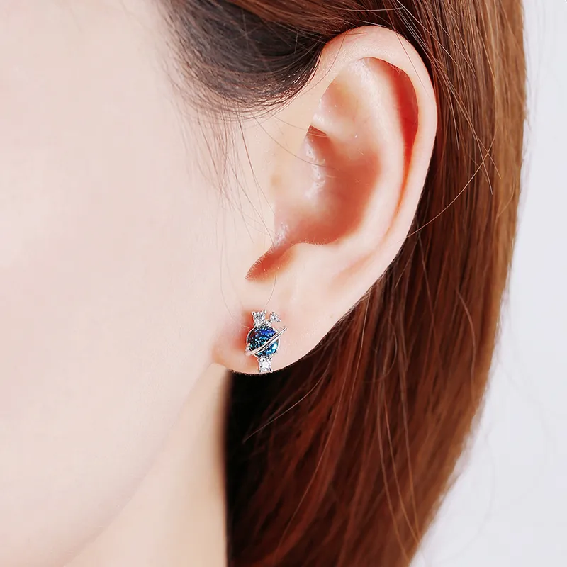CENTURY&KINDLE S925 Silver Stud Earrings Women's-2