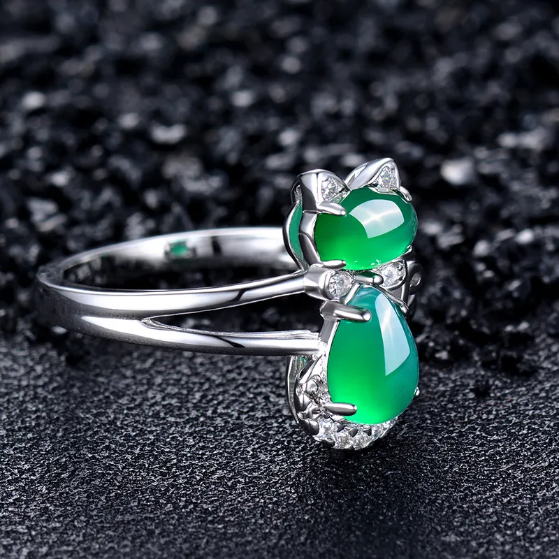 CENTURY&KINDLE Chalcedony Rings Women's-3