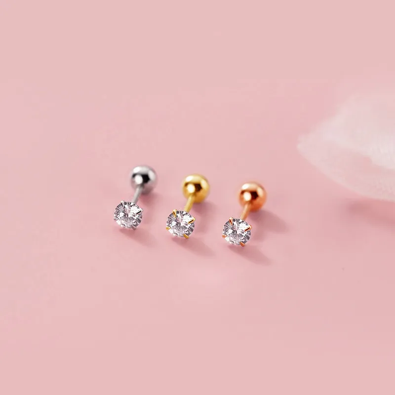 CENTURY&KINDLE S925 Silver Stud Earrings Women's-18