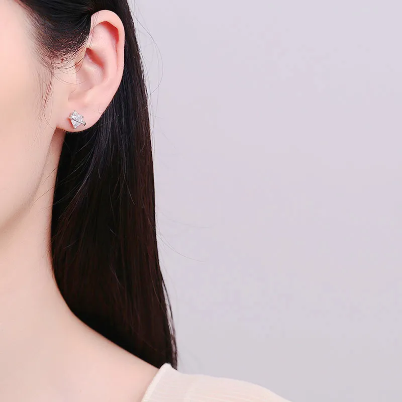 CENTURY&KINDLE S925 Silver Stud Earrings Women's-4