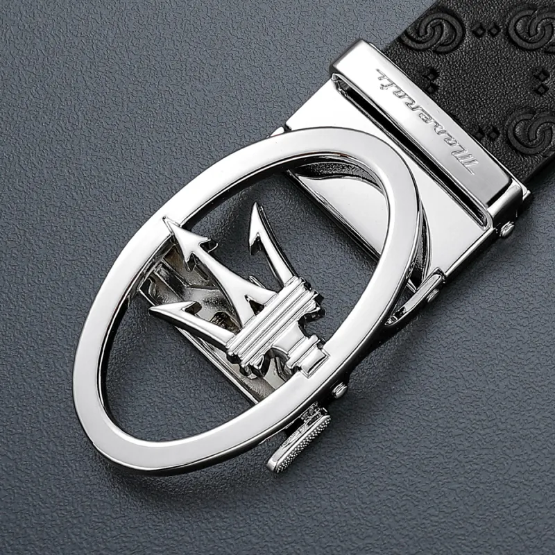 Maserati Cow Leather Belt Men's Width 3.5cm-6