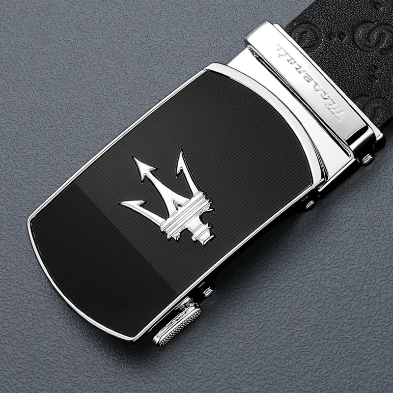Maserati Cow Leather Belt/Belt Men's Black Width 3.5cm-5