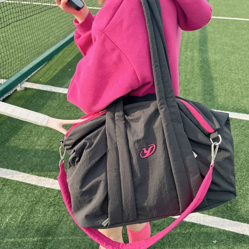 YOOLO Fabric Crossbody One Shoulder Handbags Regular Women's Black Pink-3