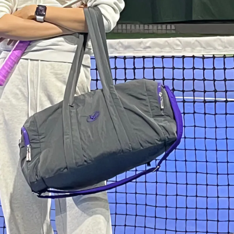 YOOLO Three proof Fabric Shoulder Bag Crossbody Bag Handbag Gym Bags Large Size Women's Gray Purple-3