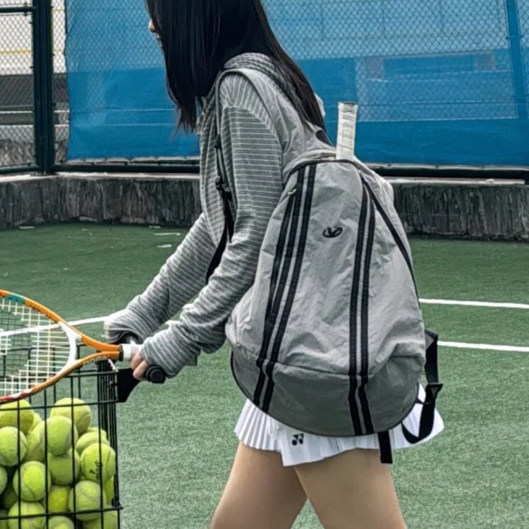 YOOLO Fabric Travel Backpack Tennis Racket Backpack Regular Unisex Smoke Gray Khaki-14